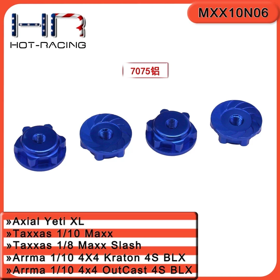 

HR Traxxas1/10Maxx 1/8 6S MAXX Большая мышь 7075, алюминиевая гайка с накаткой 17 мм