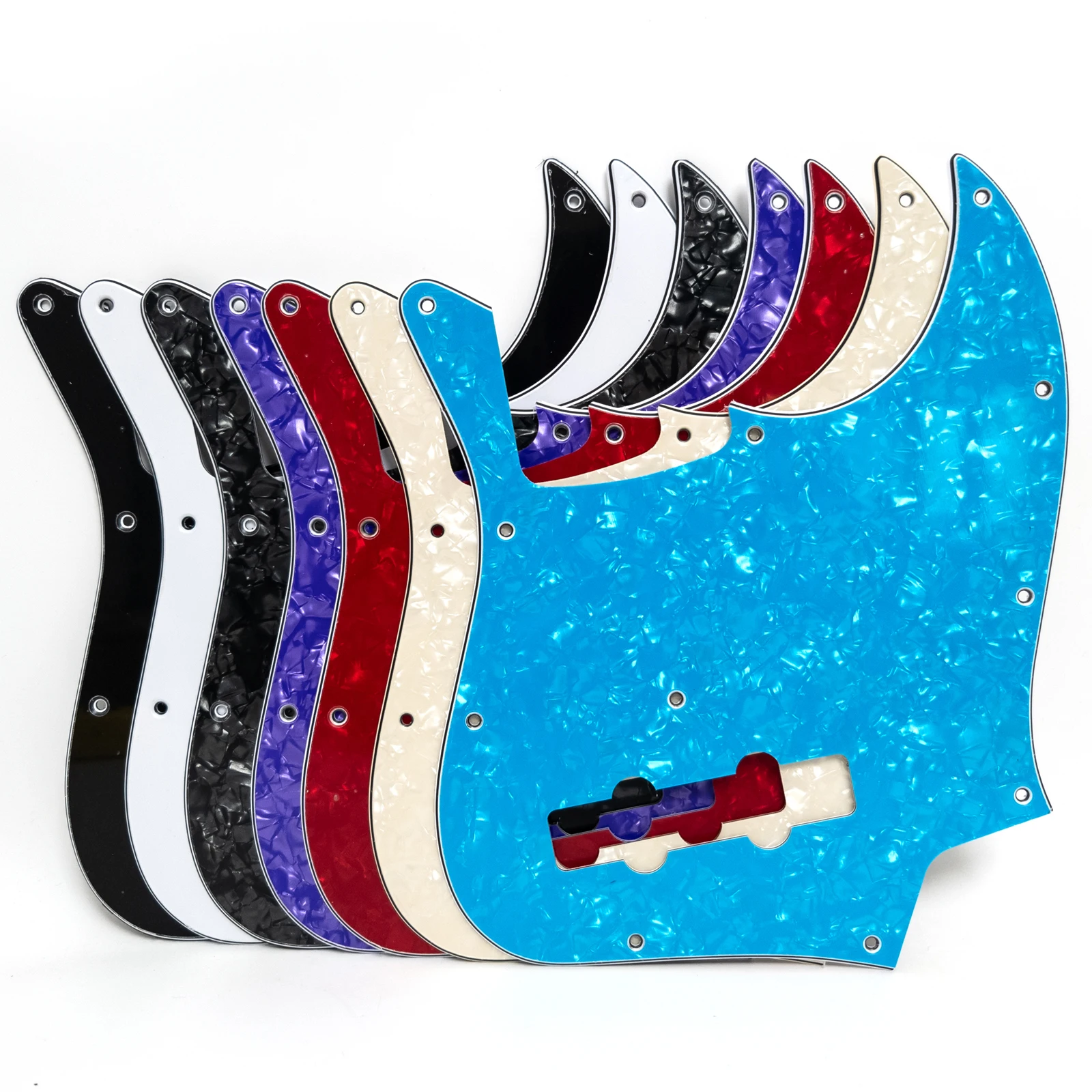 

4 String JB Bass Pickguard 10 Hole Guitar Scratch Plate, Anti-Scratch PVC Celluloid Cover Bass Replacement Parts