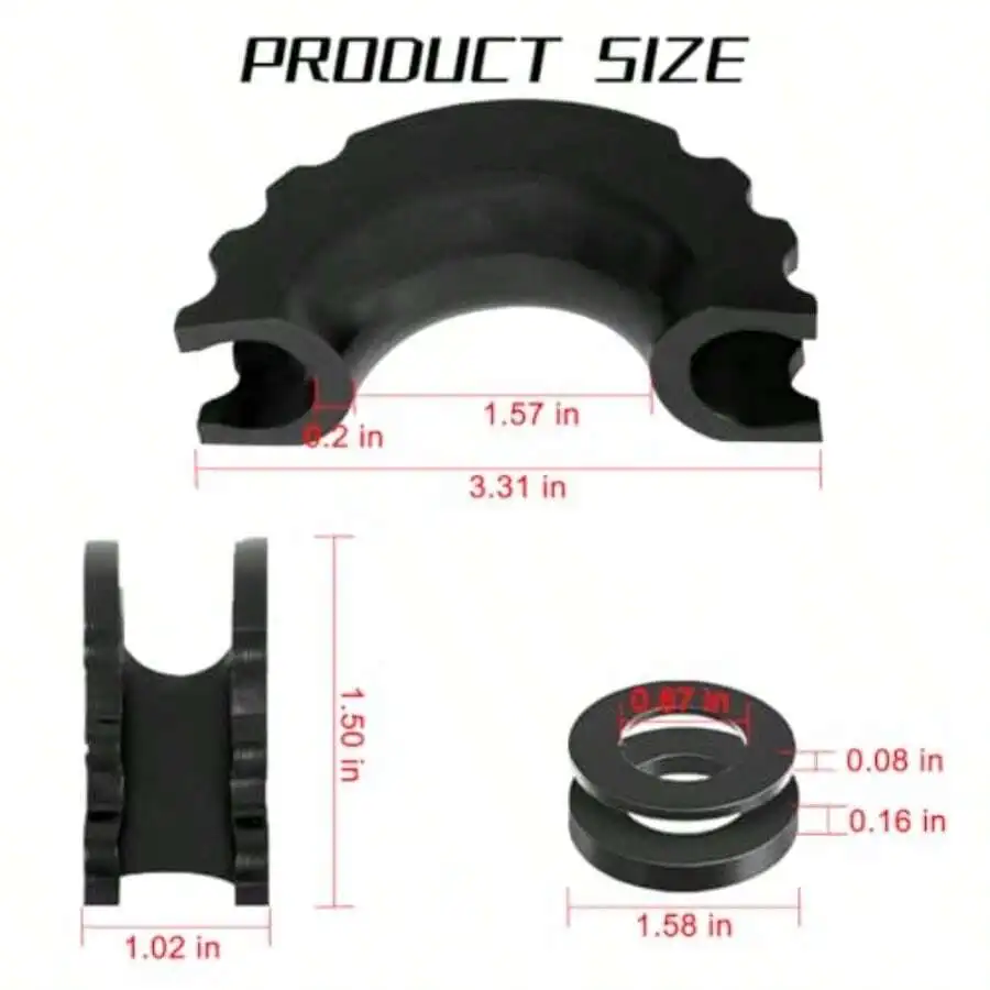 2PCS Car D-Ring Shackle Isolators Kit Vehicle Shackles Bumper Protector With 8 Washers Anti-Rust Auto Rattling Isolation Set