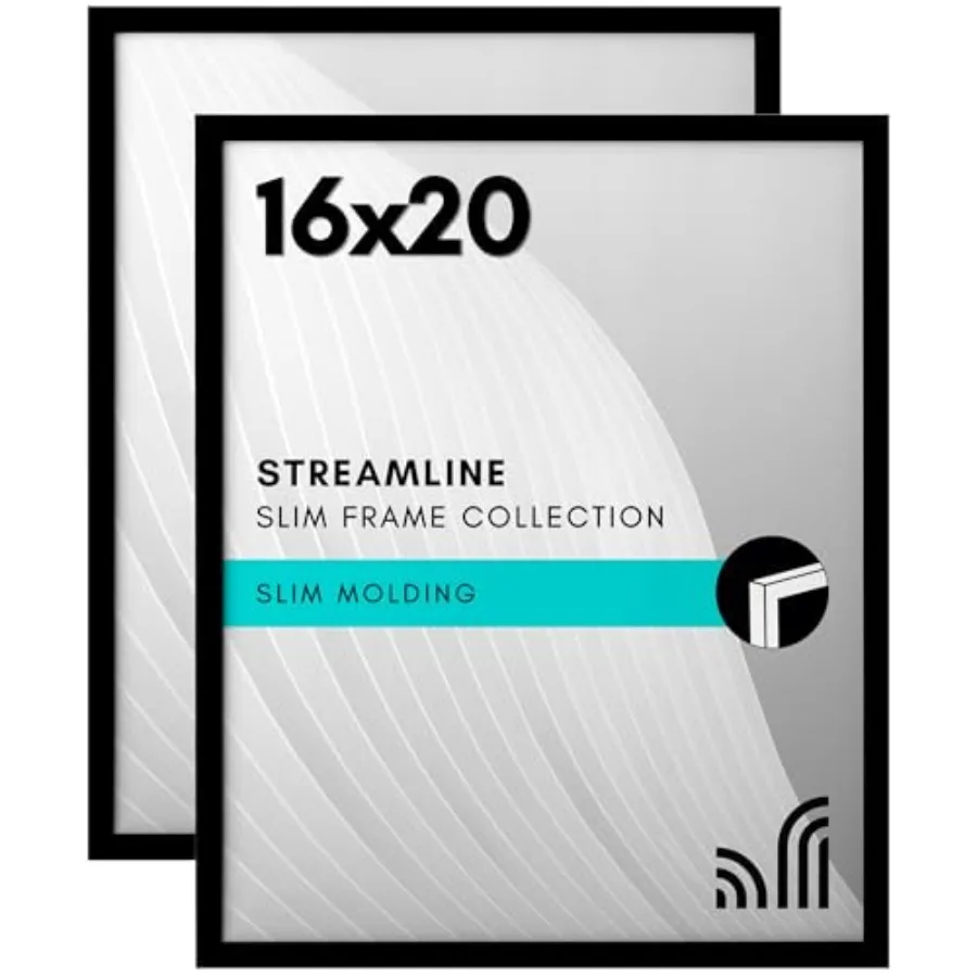

Фоторамка с полированным оргстеклом - набор из 2 штук - коллекция Streamline - тонкая рамка для фотографий для настенного размещения - для подвешивания