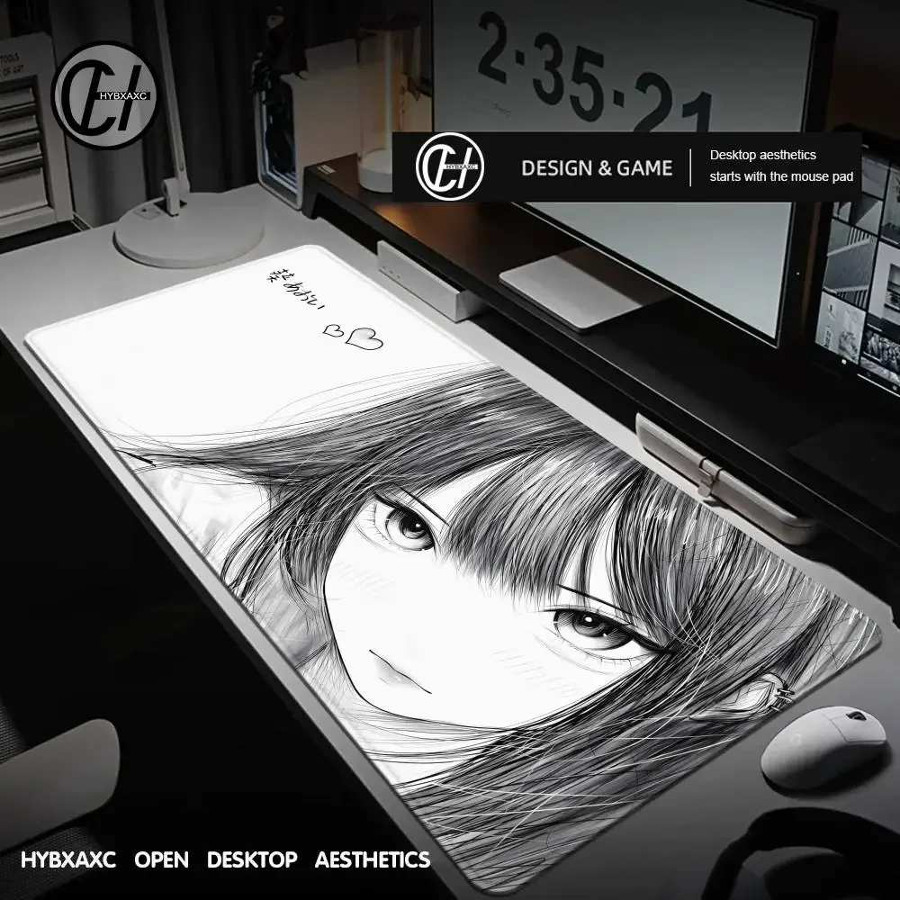 

China's hot-selling mouse pad Black and white line drawing Animation Beautiful XXL Game Exclusive MousePads Computer pad Decor
