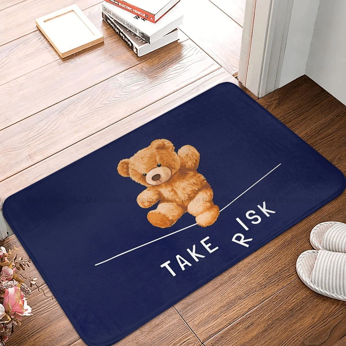 Teddy Bear Non-slip Doormat Take Risk Bath Bedroom Mat Welcome Carpet Indoor Pattern Decor