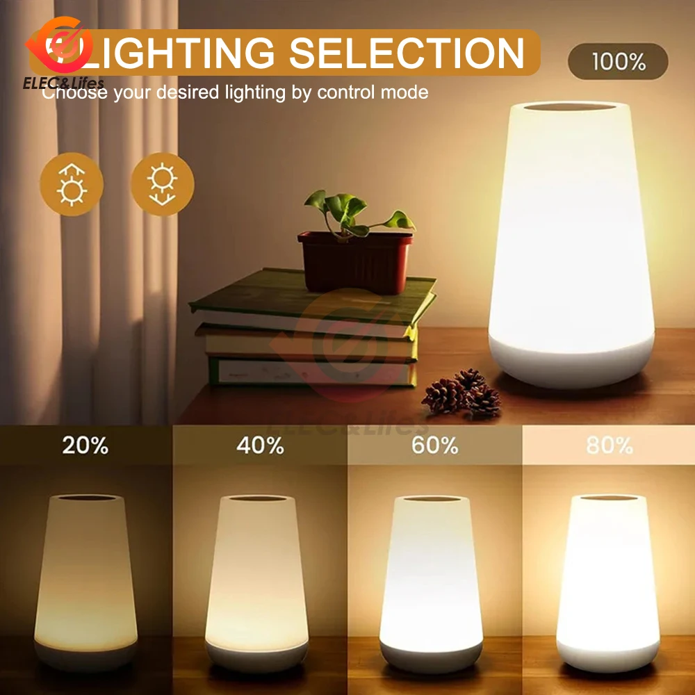 LED Night Light 13 Color Changing RGB Table Lamp Remote Control Touch Rechargeable RGB Night Lamp Dimmable Bedside Light