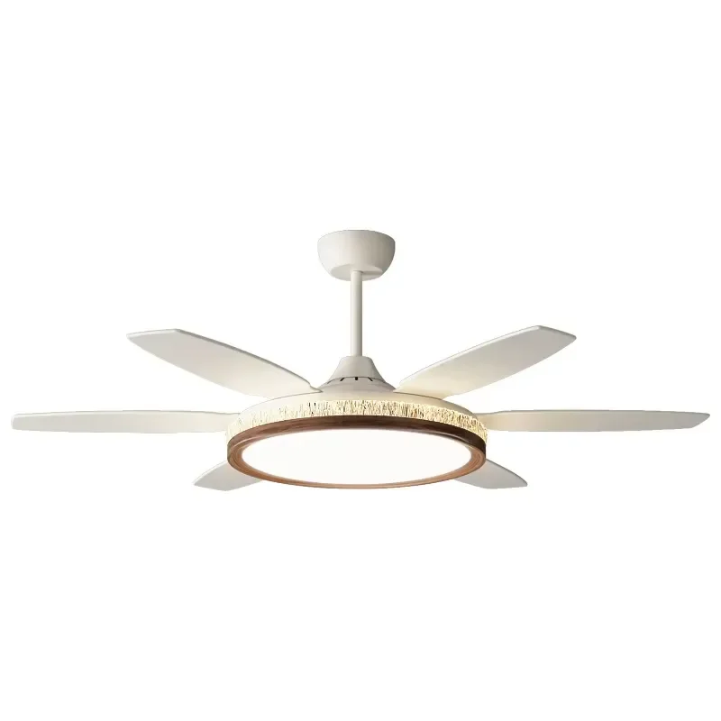 Modern 6-leaf LED Ceiling Fan Light with Remote Control Adjustable Light for Living Room