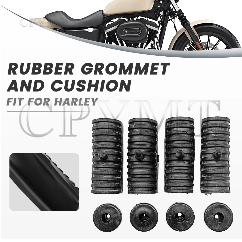 

Motorcycle Rubber Grommet Support Cushion Hard Saddlebag Cover For Harley Touring Road King Electra Street Glide FLHT 1994-2013