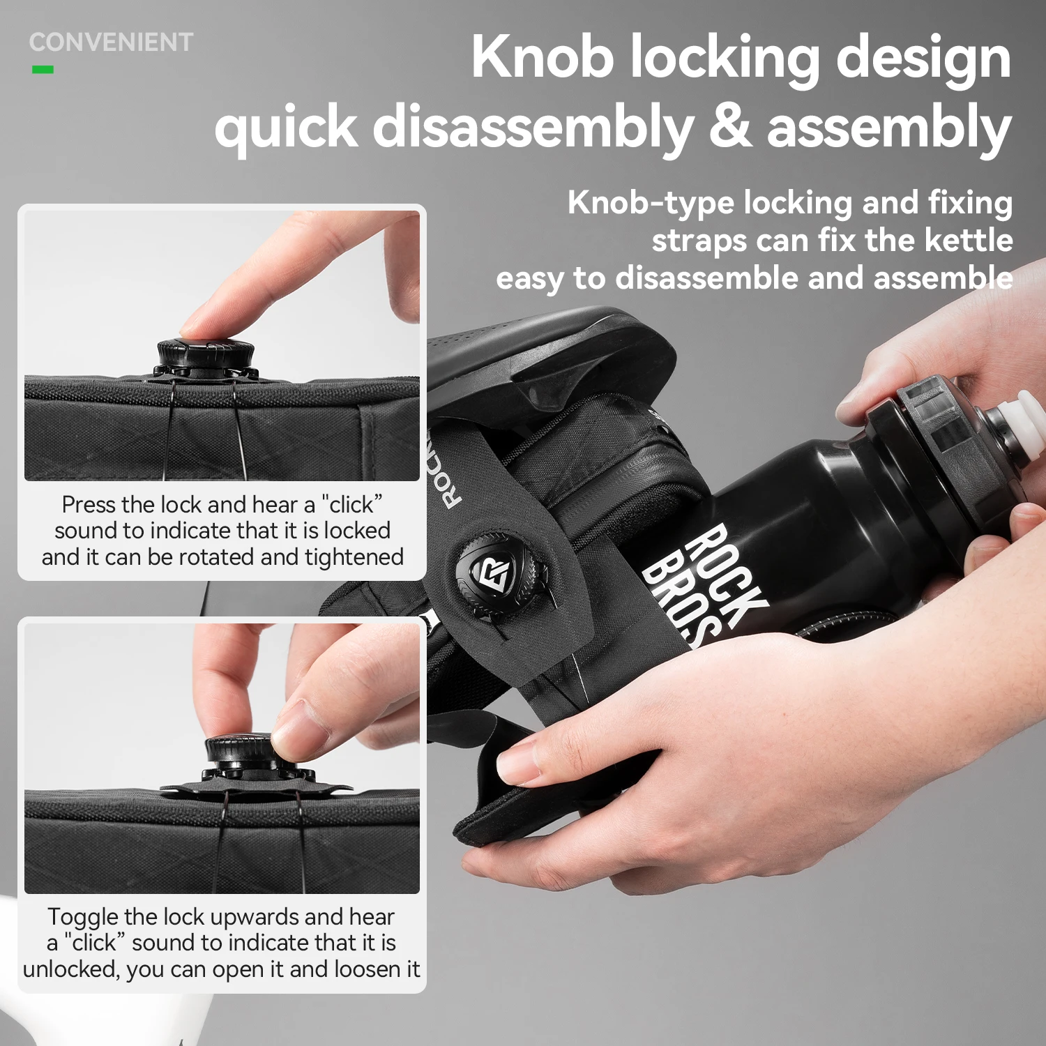 

ROCKBROS Portable Self-locking Bags Thickened Polyester Wear-resistant Saddle bags Bicycle Multifunctional Storage Tail Bags