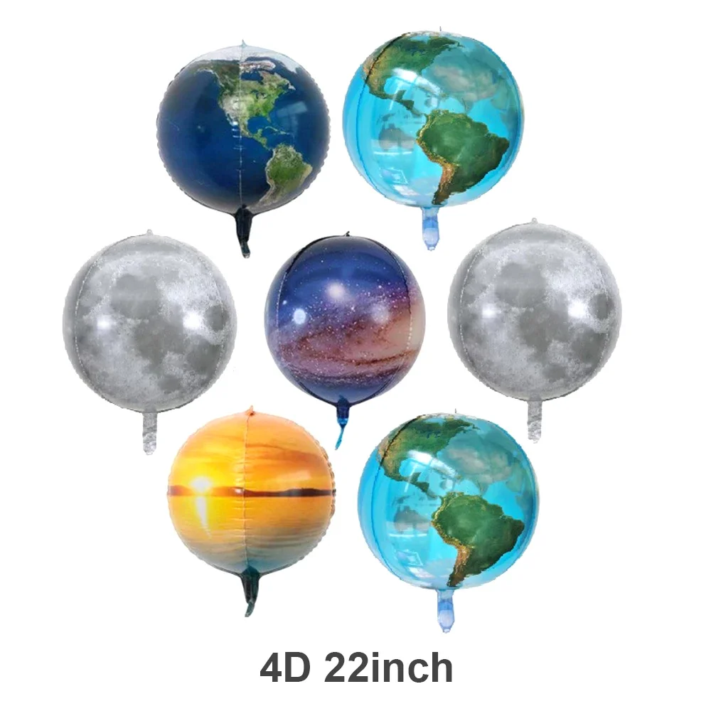 Solar System Outer Space Birthday 22in Planets Stand Astronaut Rocket Earth Balloons for Kids Starry Galaxy Party Decor Supplies