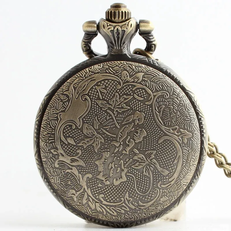 حكاية القلعة الرجعية ساعات الجيب الكوارتز حديقة الجبل الرقمية Steampunk سلسلة قلادة فوب ساعة Reloj Bolsillo