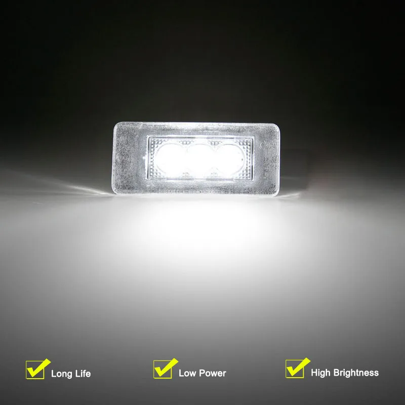 Assembleia Lâmpada de matrícula LED para Peugeot, Lâmpada de matrícula, 12V, 207 CC, 2007-up 308 MK2, 2015-up 2008 e 208, 12-16, Luz Branca