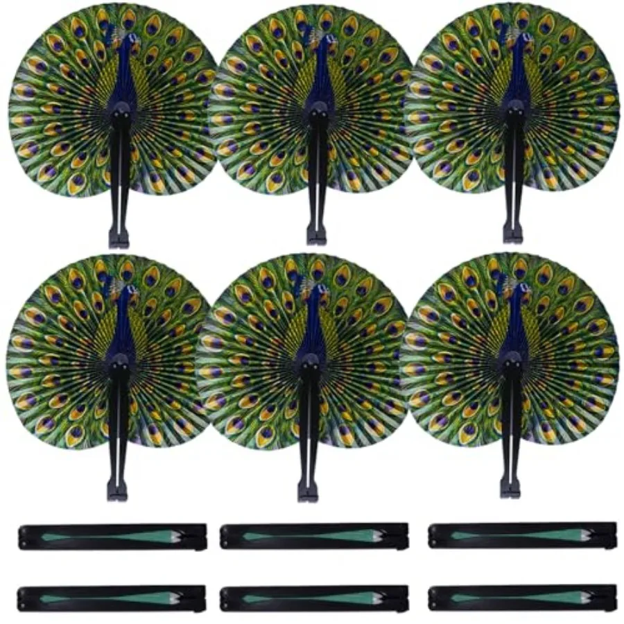 

Paper Folding Hand Fans, Peacock Fans Decorations Foldable Handheld Chinese and Japanese Fans Bulk for Gifts, Weddings Festival