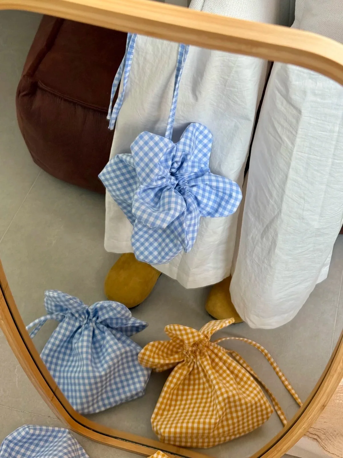 

Crossbody Bucket Bag Kawaii Drawstring Canvas Bag Small Flower Bag High Quality For Gift For Women Casual Outings Handbag Use