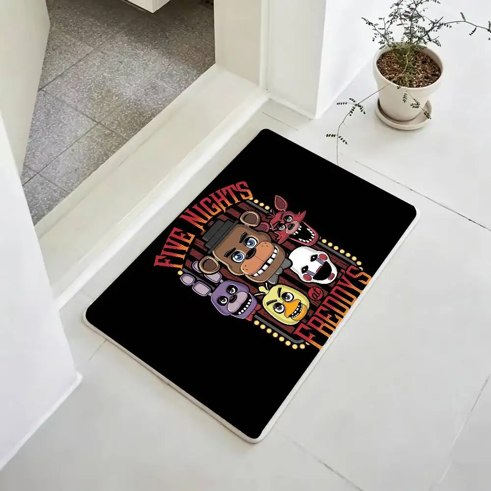 F-Five Game night at freddys Floor Mat Bathroom Absorbent Mat Rugs Simple Door Dirt-resistant Mat Home Kitchen Mat