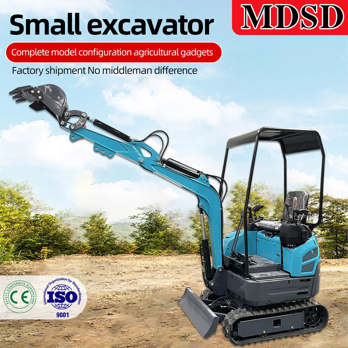 حفارة صغيرة للمزارع والبساتين حفارة صغيرة مع ملحقات متعددة متاحة حفار صغير لـ Kubota Epa Euro 5 CE