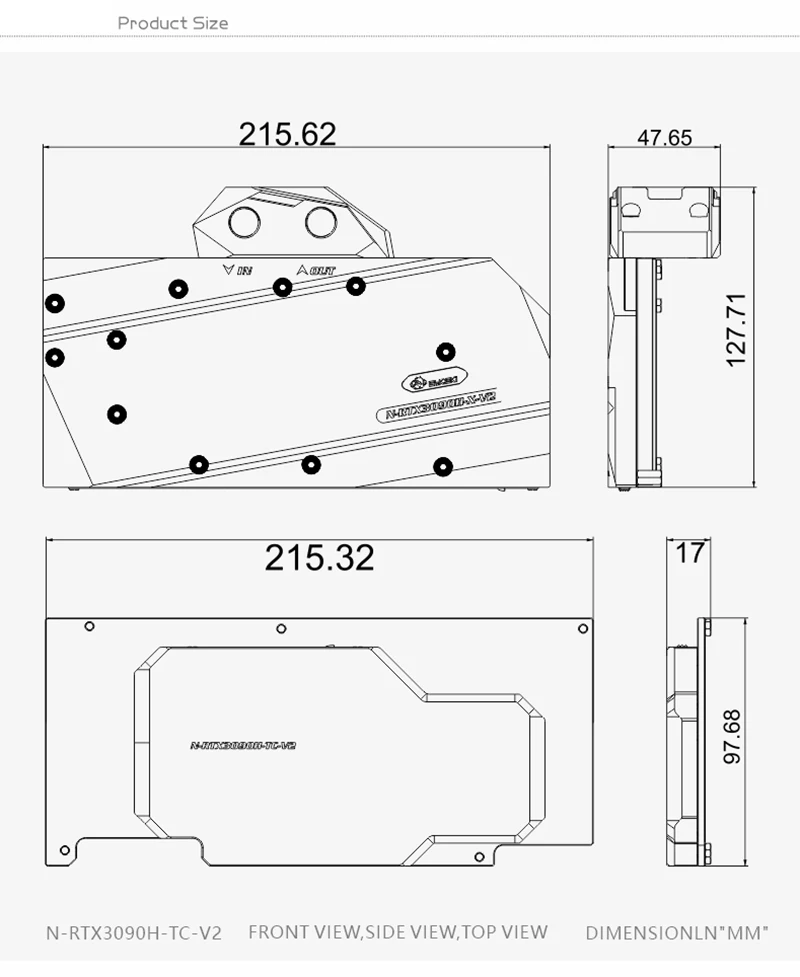 Bykski Water Block Utilizzare per NVIIDIA RTX 3090 /3080 Re Reference Edition Backplane Raffreddamento ad acqua Scheda GPU/Coperchio completo Radiatore in rame