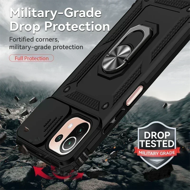 Casing penutup belakang ponsel xiaomi 11 lite, casing ponsel armor kamera geser untuk xiomi mi11 xiaomi mi 11 lite ne 5g 11 lite