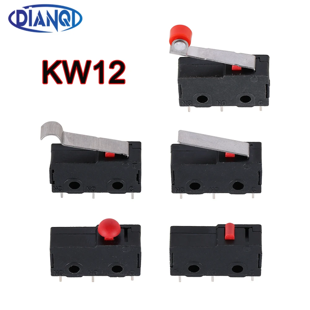 

5A 125V 250VAC KW12 Микропереключатель Концевой выключатель хода с ручкой 16 мм Контактная кнопка Микропереключатель KW12-N 2Pin/3Pin KW12-A NO/NC