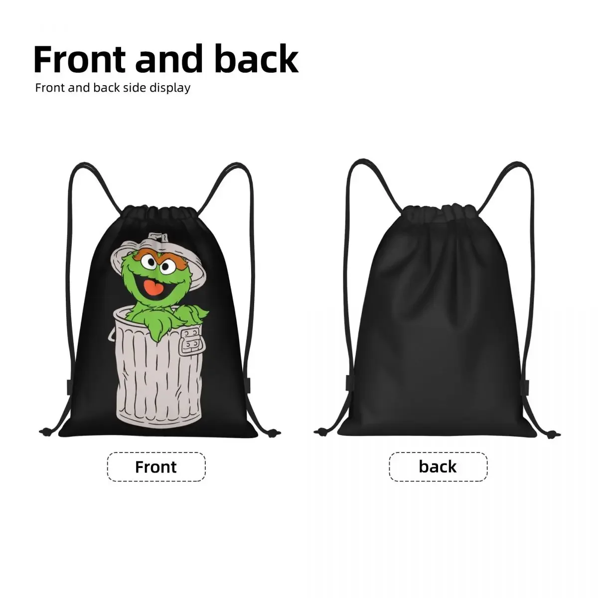 Custom Elmo Cookie  Drawstring Bag Women Men Portable Gym Sports Sackpack Sesame Street Shopping Backpacks