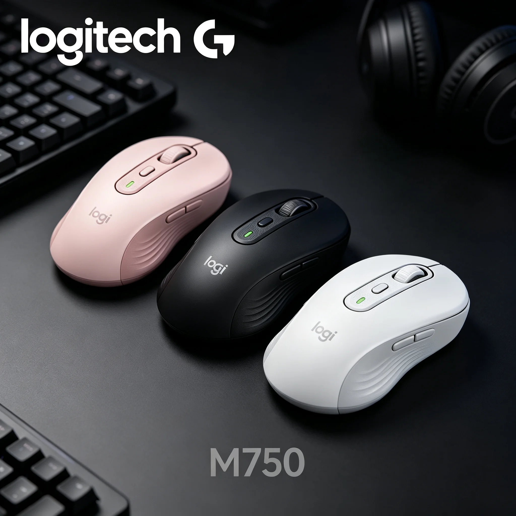 Logitech M750 No‑Noise Wireless Gaming Office Mouse Suitable For Shared Room PUBG Play And Open‑Plan Contract Office Space