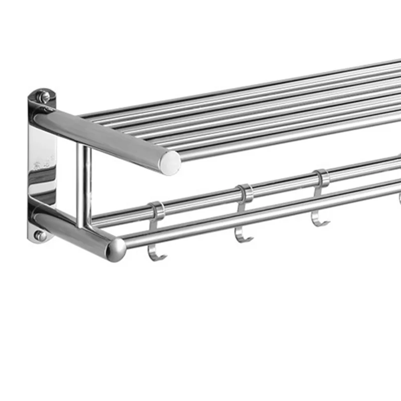 

Durable Stainless Steel Bathroom Towel Rack, Storage And Organization Wall-Mounted Towel Rack Wall Shelf