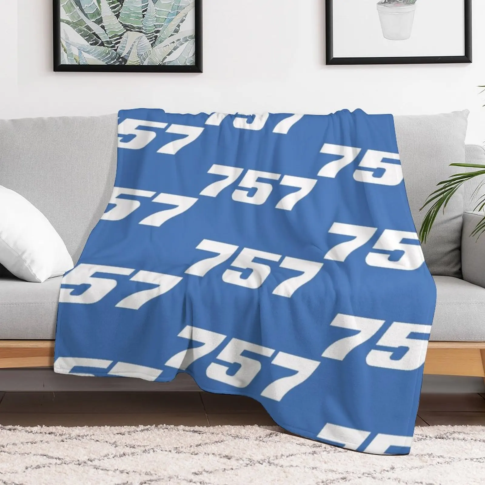 Boeing 757 Aircraft White Throw Blanket Thins Hairys Sofa Throw Blankets