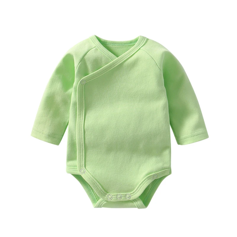 Spring Newborn Romper 100% Cotton baby one-piece clothes Solid baby one-piece cardigan monk robe pajamas Girl Boy clothing