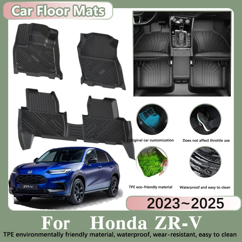 

Car Floor Mat for Honda ZR V ZRV 2023 2024 2025 Auto Foot Pad Custom Liner Waterproof Covers Interior Rug Car Accessories Mats