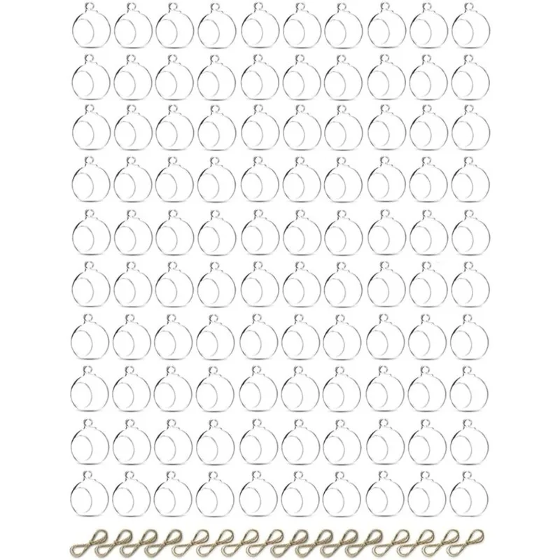 كرات زجاجية معلقة قابلة للتعبئة، حامل شموع إضاءة للشاي لحفلات الزفاف وأعياد الميلاد وحفلات الكريسماس #1