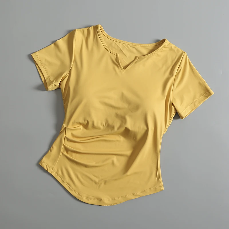 New 2026 Women's Yoga Sportswear Short Sleeve Thin Professional Training Gym Running Quick Dry Top T-Shirt Casual Sportswear