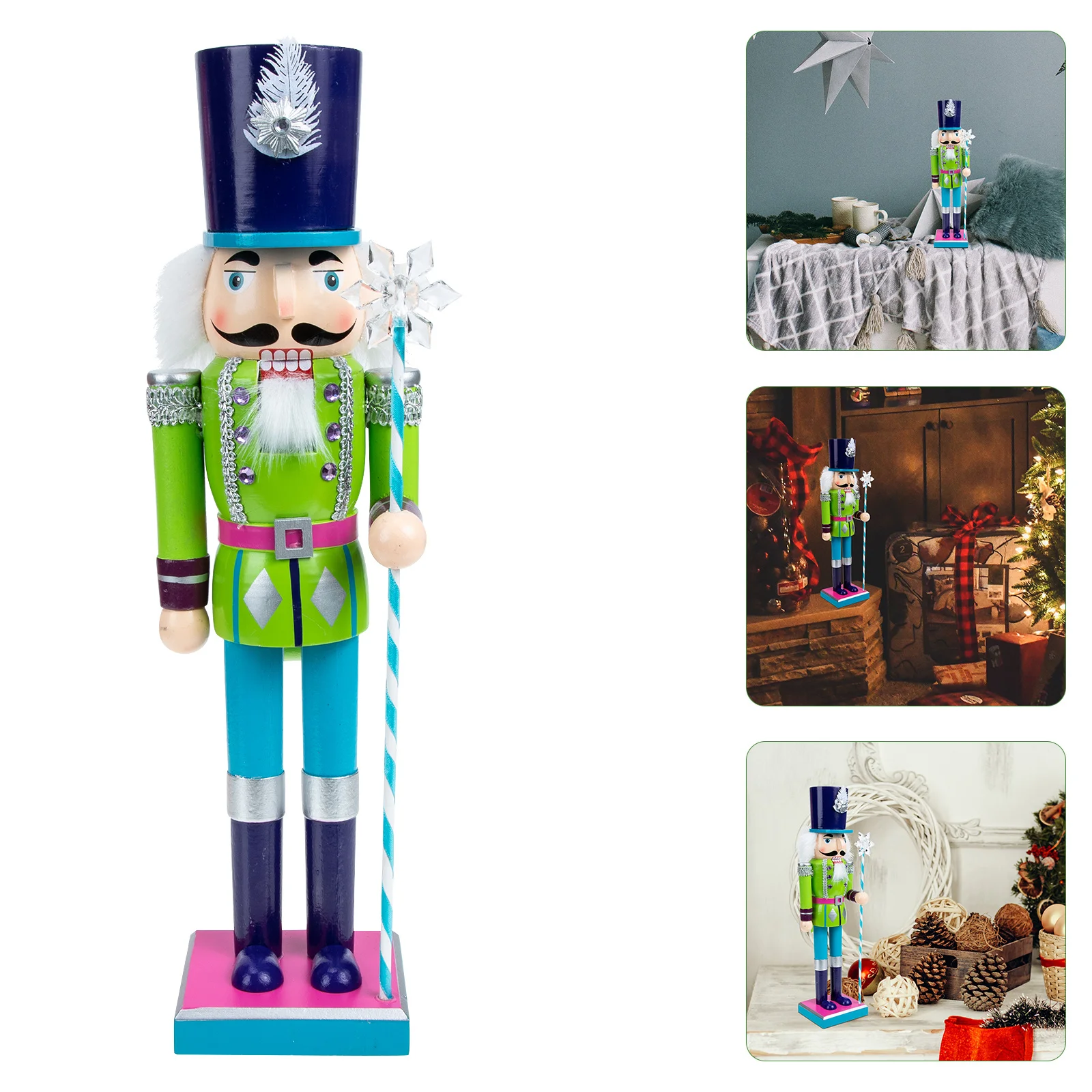 

Wooden Nutcracker Soldier Decoration Christmas Ornament for Home Desktop Festival Gift Xmas Party Supplies Xmas Wood Nutcrackers