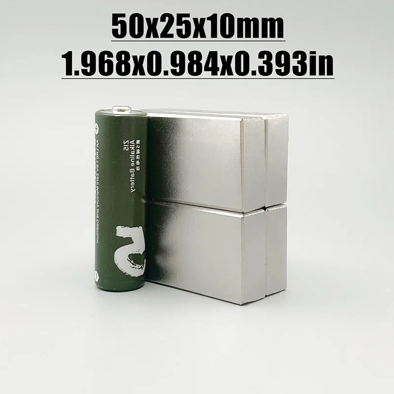 1/3/5/10Pcs 50x25x10 Neodymium Magnet 50mm x 25mm x 10mm N35 NdFeB Block Super Powerful Strong Permanent Magnetic Imanes