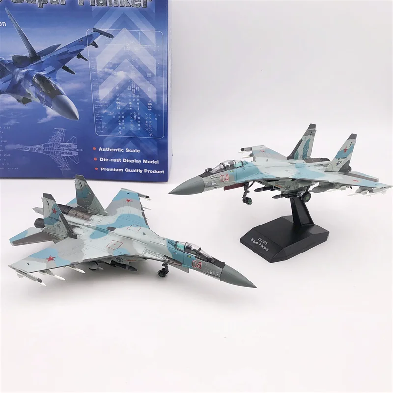 1:100 Scale SU-35 Aircraft Model Plane Russian Air Force Fighter Su 35 Airplane Alloy Model Diecast Metal Planes Kids Toy