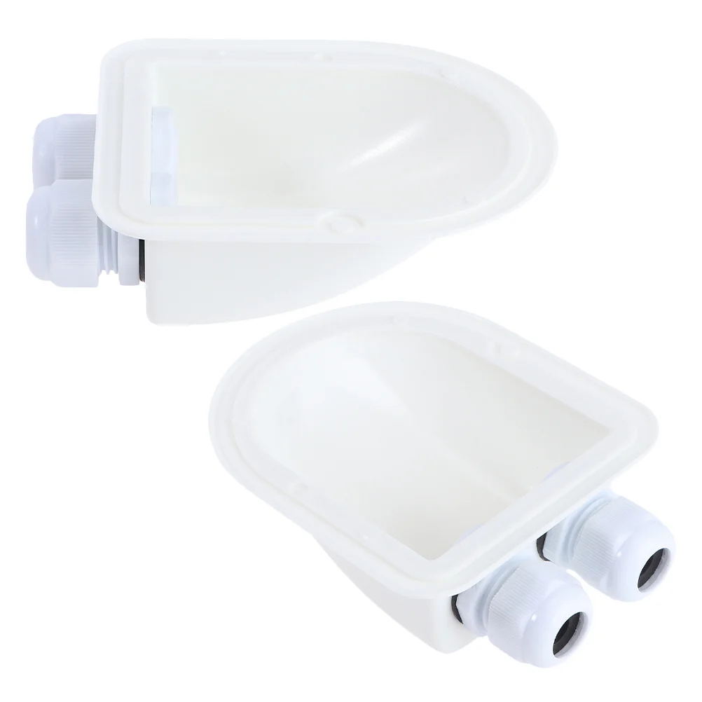 

2Pcs Solar Cable Entry Gland Dual Hole ABS Splashproof Housing for Rv Caravan Marine Boat Wire Entry Junction Box