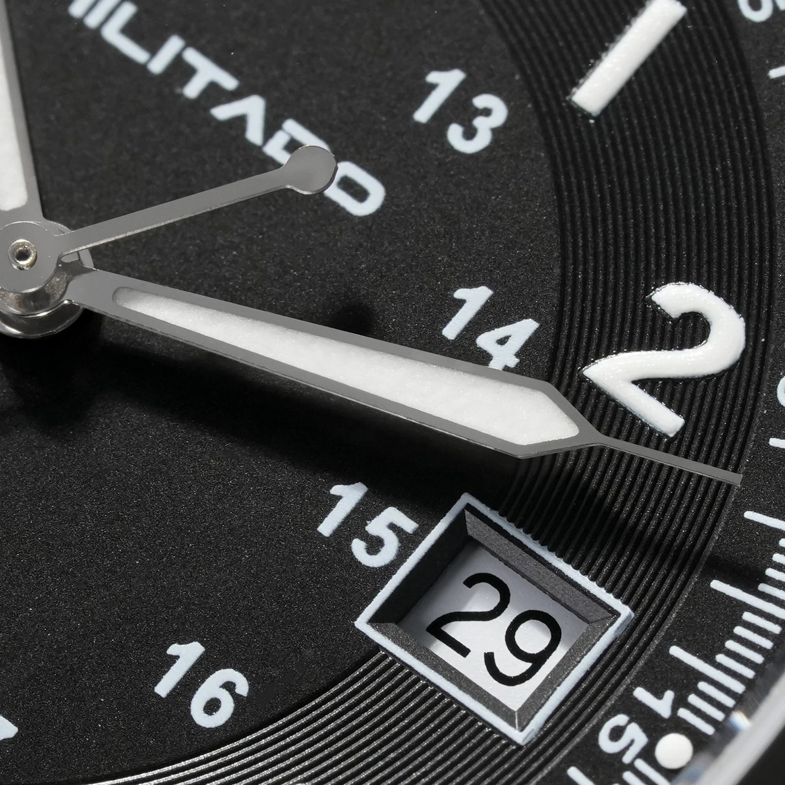 Militado ml08 relógio de quartzo vintage ronda 515 movimento ar espelho safira 38mm relógio de pulso data super luminoso relógios à prova dwaterproof água