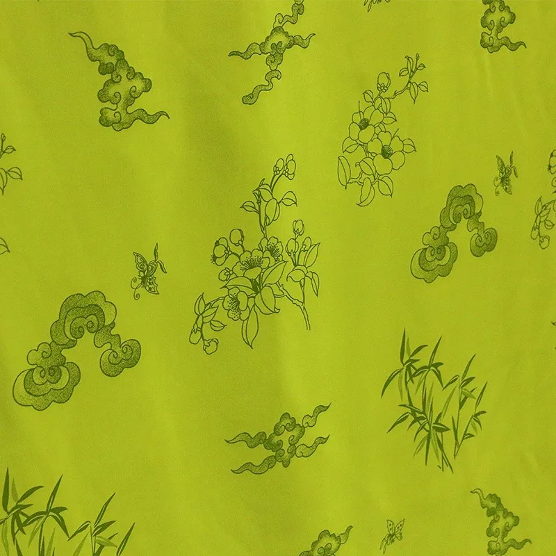 New Chinese-style cheongsam traditional Chinese silk jacquard satin fabric interwoven