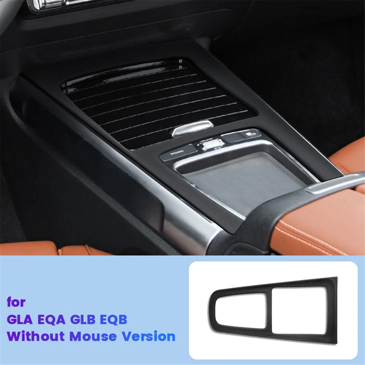 لوحة تشذيب تغيير التروس المركزية الداخلية للسيارة ، ملصق أسود لمرسيدس بنز ، GLA ، EQA ، GLB ، EQB ، EQB ، بدون إصدار ماوس