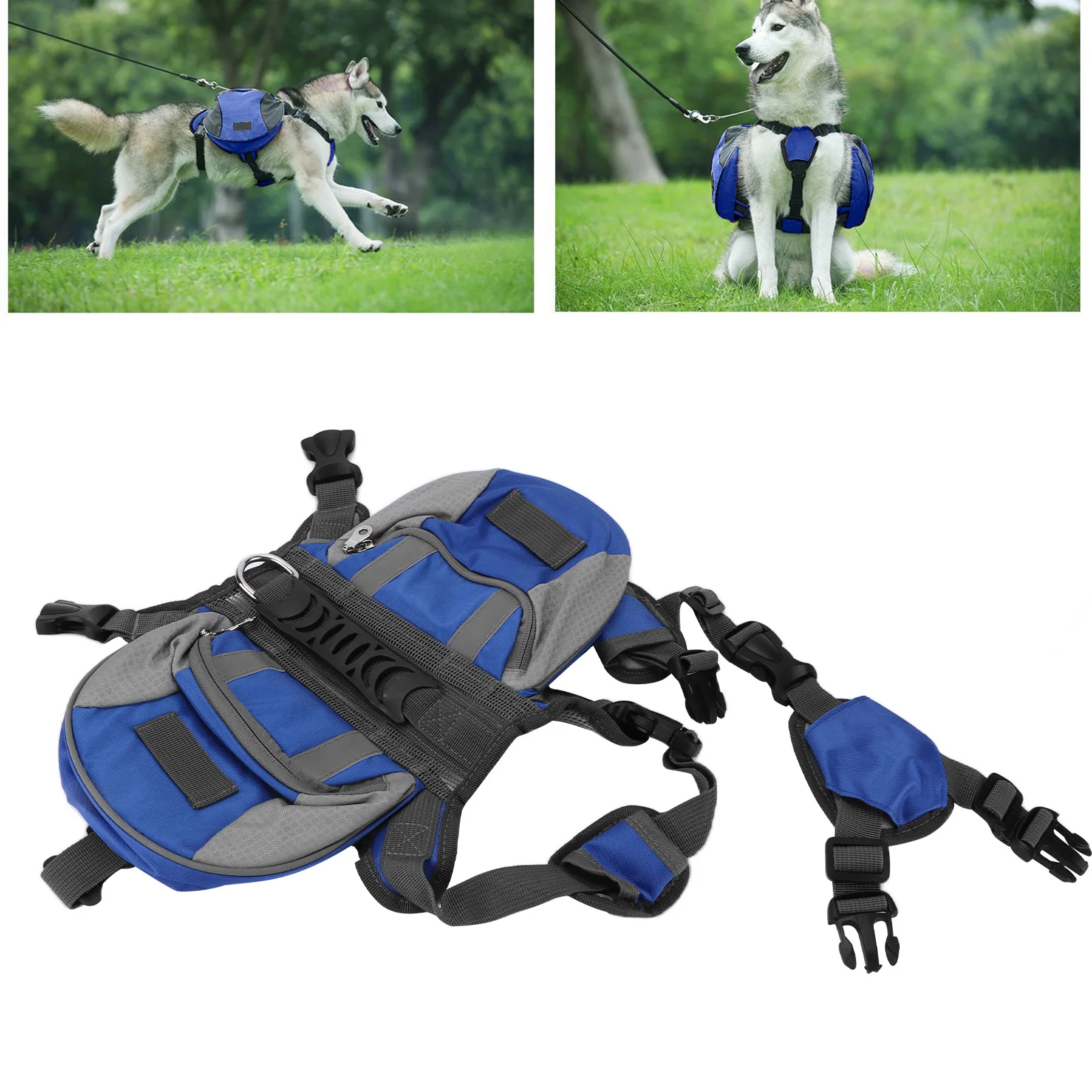 Alforjas para perros Hound, mochila con tira reflectante para acampar, senderismo, bolsa de sillín para perros pequeños, medianos y grandes, alforjas para perros Hound