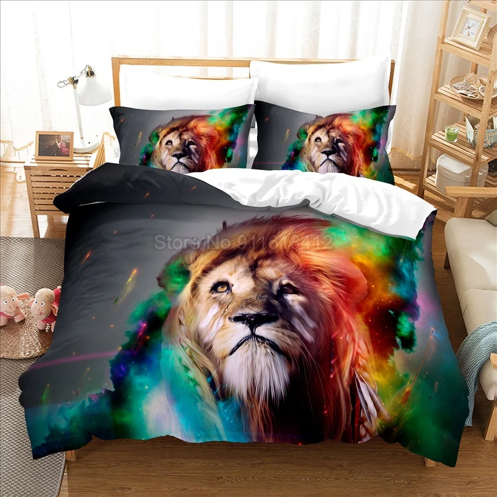 Tiger Bedding Set Animal Duvet Cover Sets Comforter Cover Twin Queen King Single Size Home Decor Cartoon Kids Gift