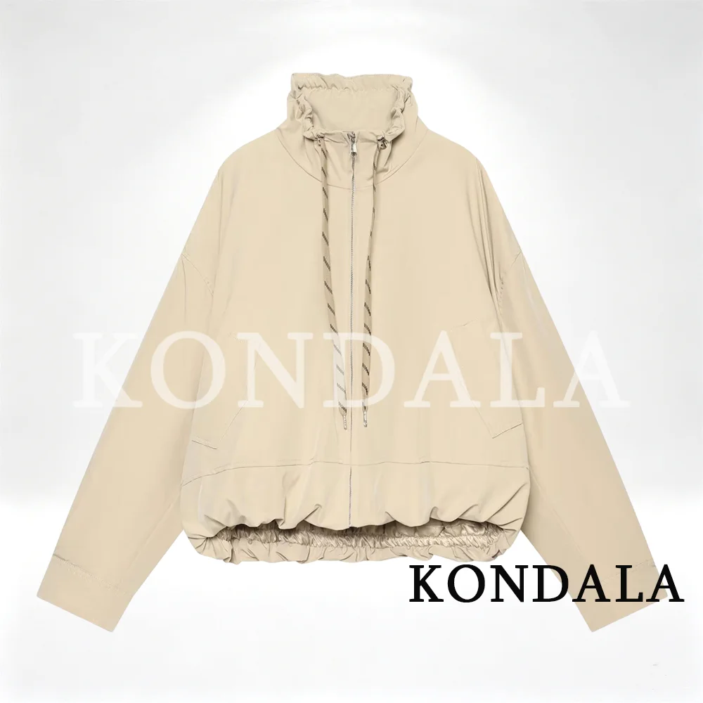 KONDALA Damen Casual Chic Stehkragen-Jacke Rot Street-Sport-Stil Jacke 2026 Herbst Winter Trendige Lose Reißverschluss-Steppjacke – Detail 20