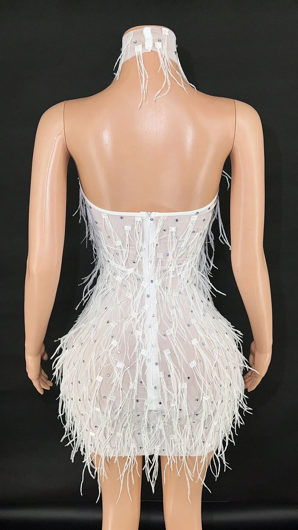 Robe de Soirée Personnalisée en Dentelle Transparente, Vêtement à Haute artificiel asticité, Manches Courtes, Perle, Sexy, Moulante, pour Spectacle sur Scène