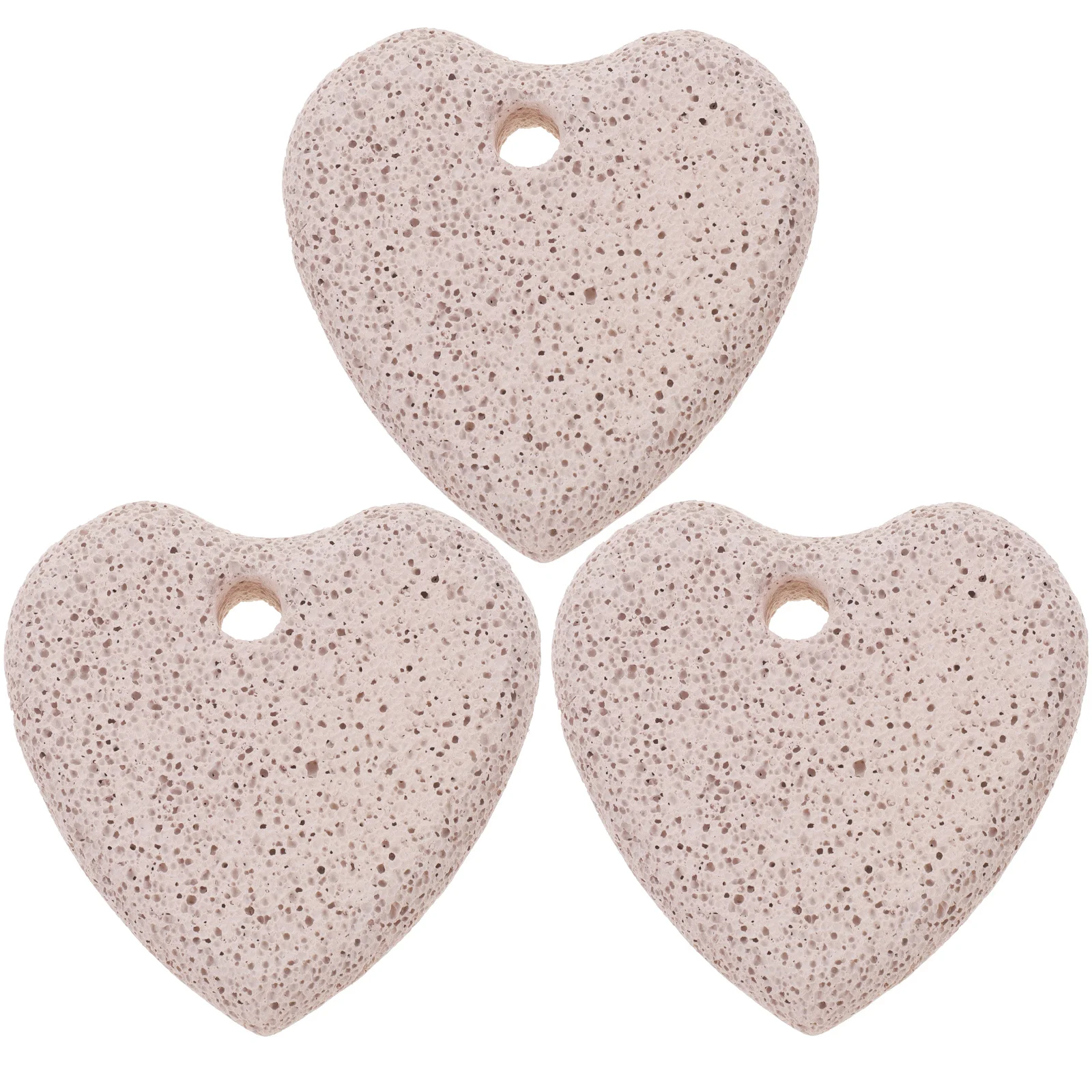 

3 pcs Heart Shaped Double Sided Foot File Natural Pumice Stone Callus Remover Dead Skin Scrubber Pedicure Travel Size