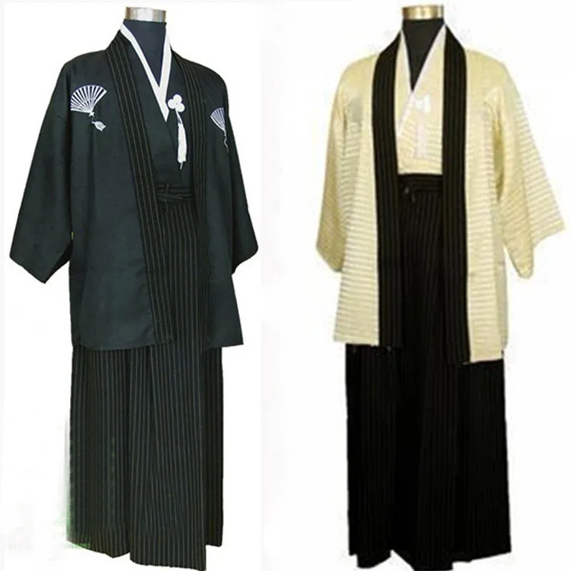 New Men's Ancient Costume Japanese Kimono Warrior Clothing Modern Anime Clothing Bathrobe Performance Clothing Japanese Fashion