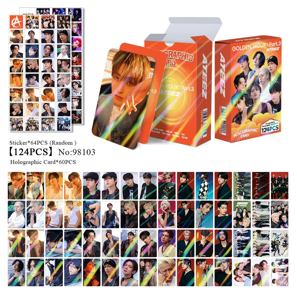 124Pcs Kpop ATEEZ Lomo Cards Photocards Photo Print Card SEONGHWA YUNHO YEOSANG SAN Fans Gift