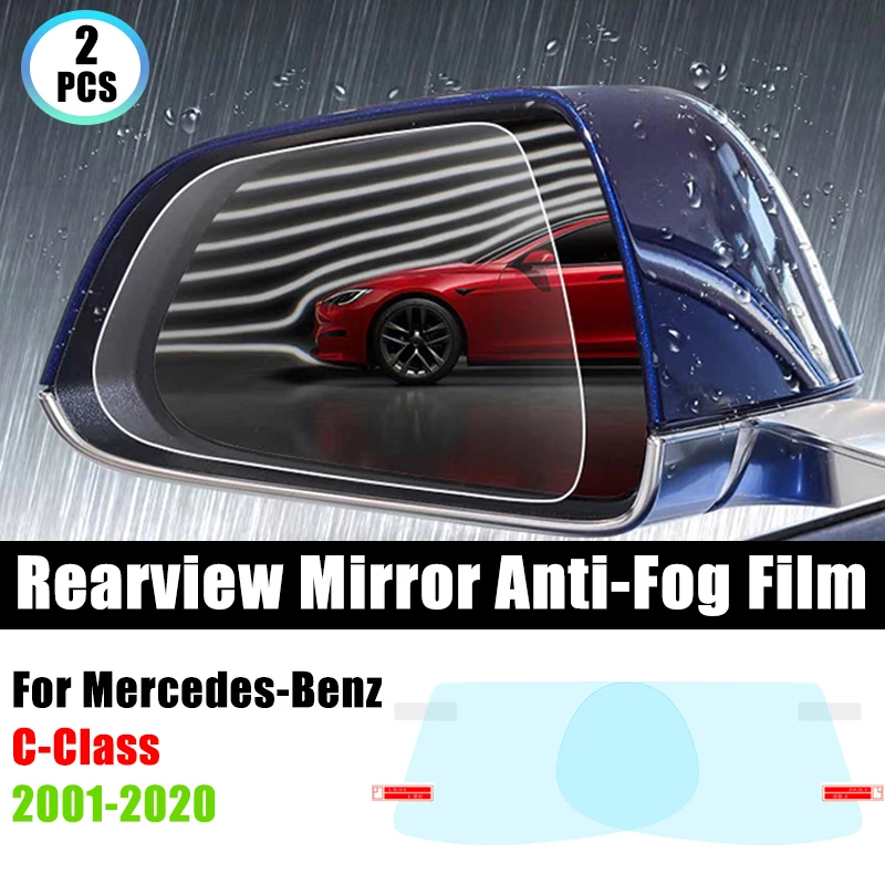 

Rearview Mirror Film 2PCS For Mercedes-Benz C-Class W203 W204 W205 2001-2020 Anti Fog Rain Waterproof Full Cover Car Accessories