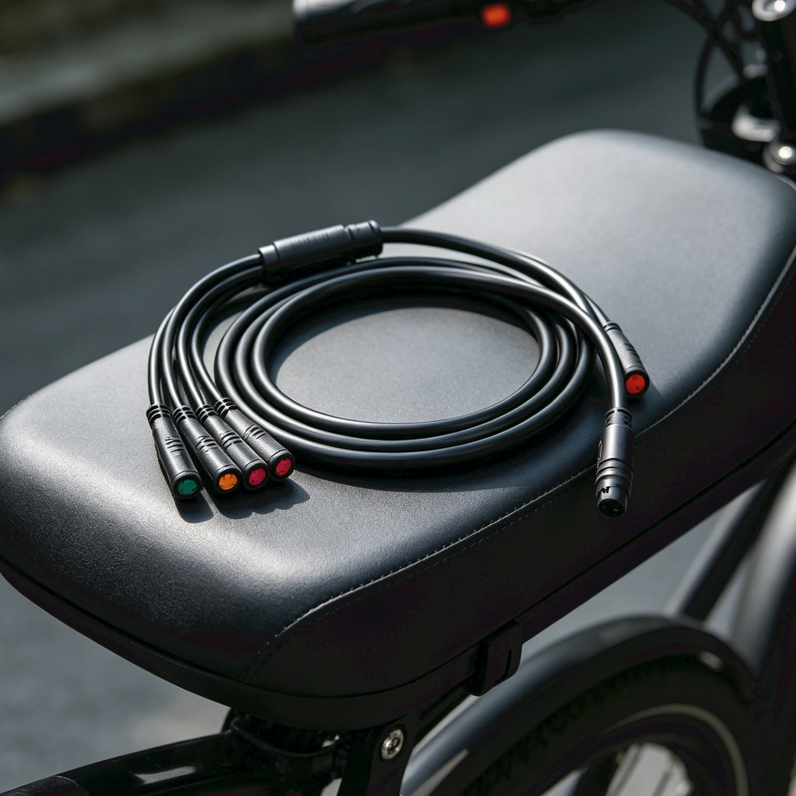 1T5 9-Pin Waterproof Ebike Wiring Harness 1500mm Ebike Throttle Cable Adapter Replacement Parts for Connecting Controller Lamp