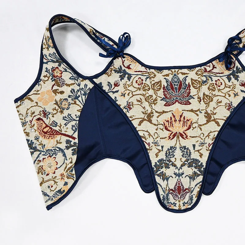 Damen Luxus Patchwork Korsett-Top Vintage Tierdruck Mieder Stahlkorsett Rückenschnürung Bühnenkostüm Formgebende Weste Übergröße – Detail 13