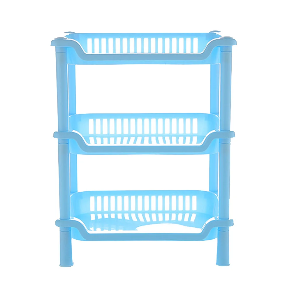 

3-Layer Detachable Triangle Storage Rack Blue Kitchen Bathroom Organizer Holder Space Saving Shelf Washstand Tripod