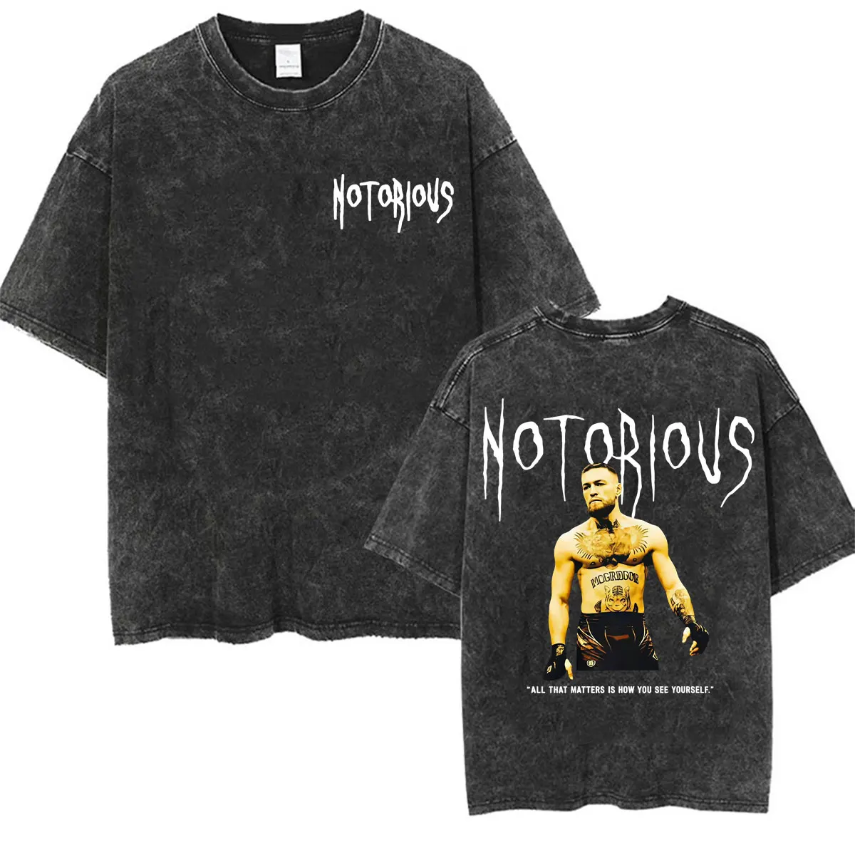 The Notorious Conor McGregor Vintage Washed T-shirts Men Women Fashion Violence Aesthetic T Shirt Summer Tops Streetwear T-shirt