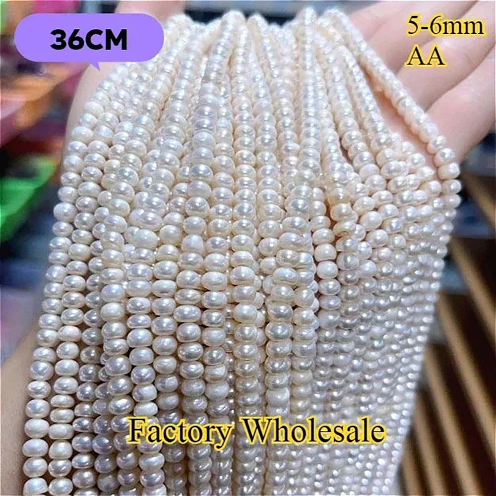 

5-6mm AA Hot Sale Natural Freshwater Pearl Spacer Bread Flat Bead Factory Wholesale for Jewelry Make DIY Necklace Bracelet Gift