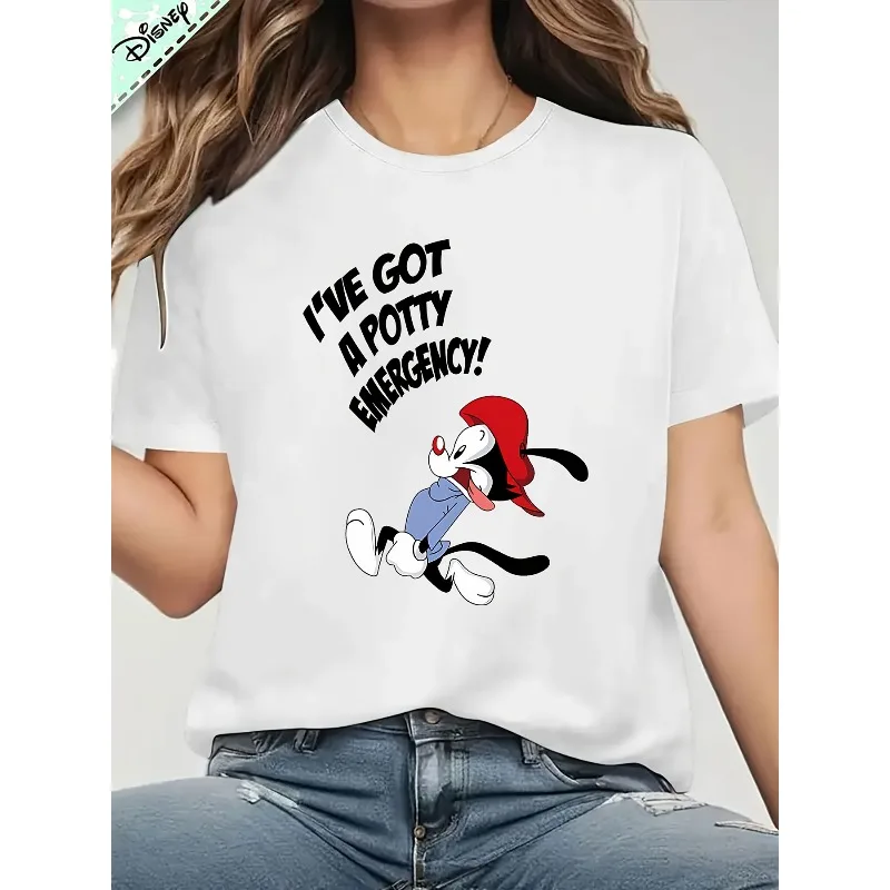 

Женская хлопковая футболка с милым мультяшным рисунком монстра Диснея, дышащий женский топ с круглым вырезом и короткими рукавами с принтом