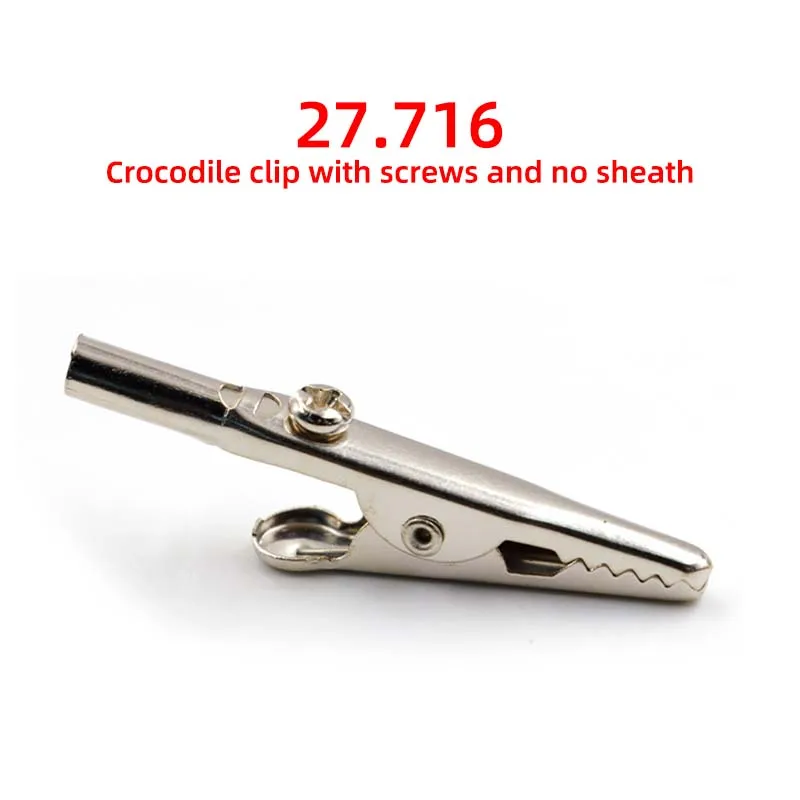 10PCS 27.716 steel alligator clips with 4mm socket connection or screw wiring